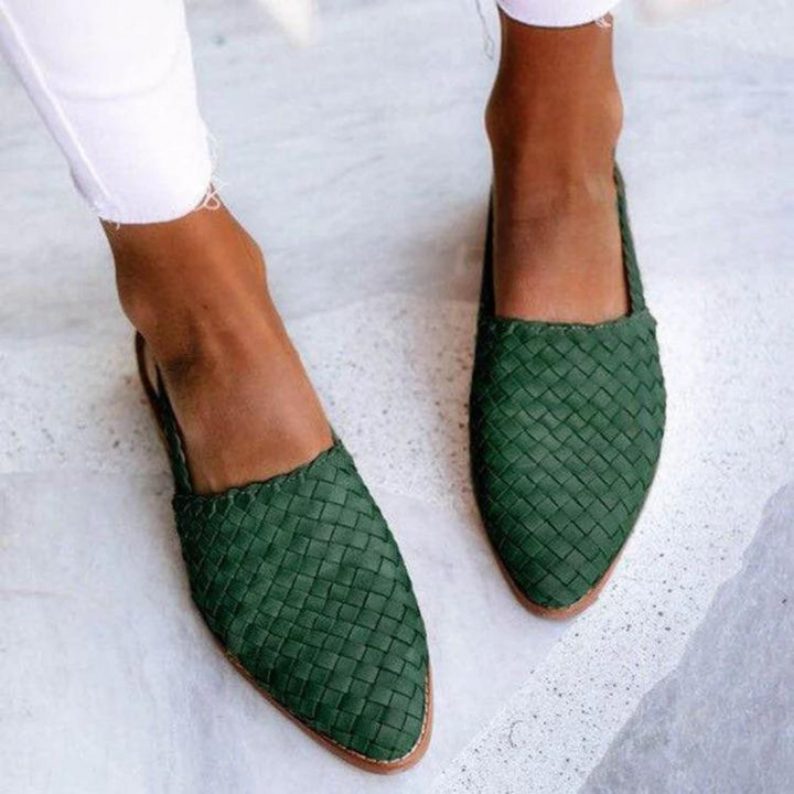 Eliana | Elegant Woven Vegan Leather Ballerinas