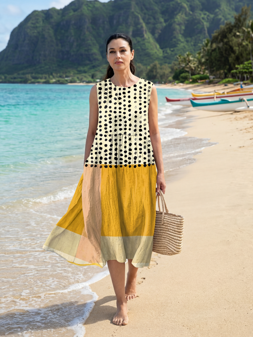 Inga | Garden Dot Midi Dress