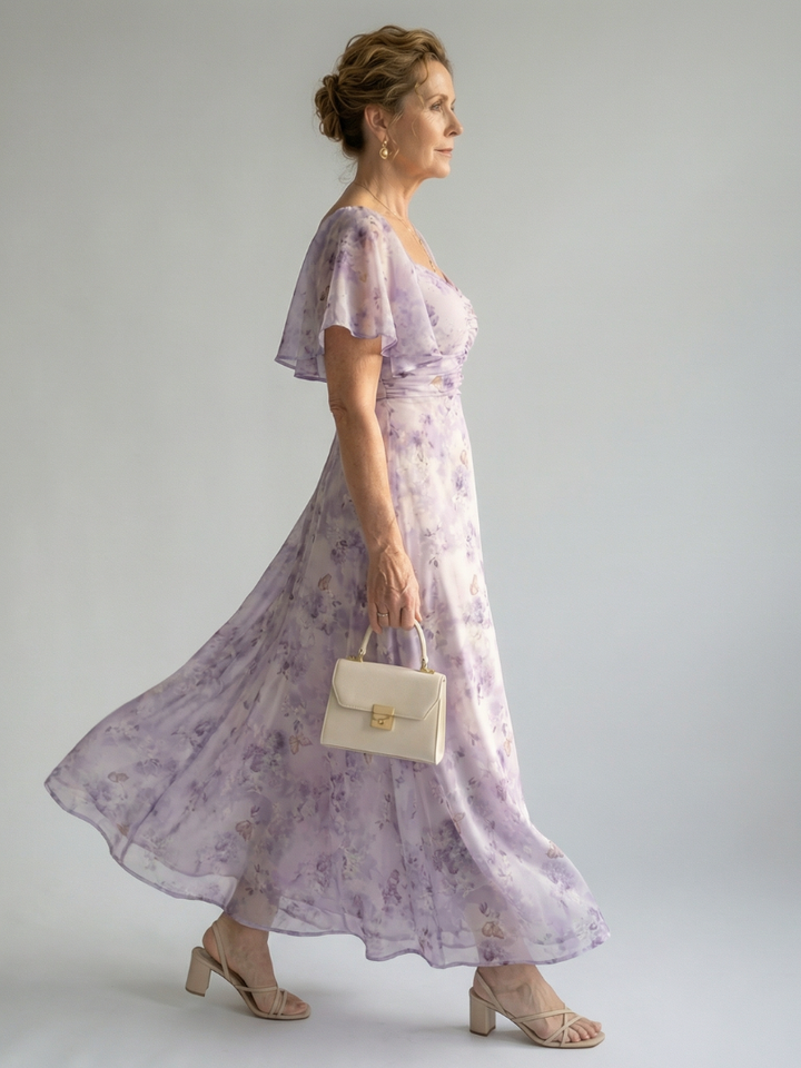 Lucrezia | Flutter Sleeve Midi Dress