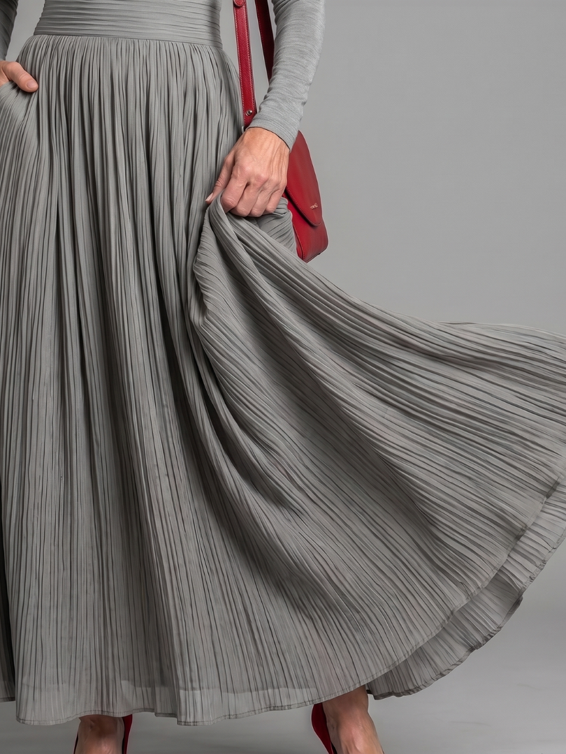 Jenny | Long Sleeve Turtleneck Defined Waist Midi Dress