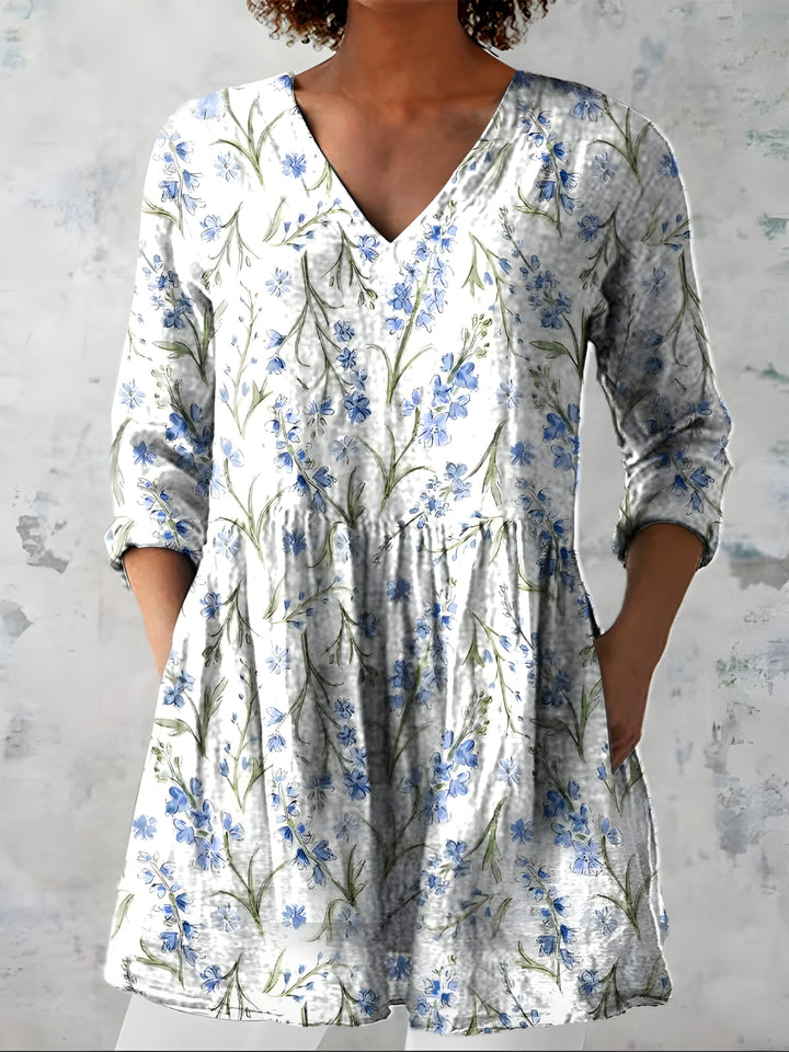 Patricia | Long Blouse with V-Neck