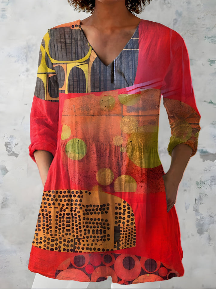 Michelle | Long Blouse with V-Neck