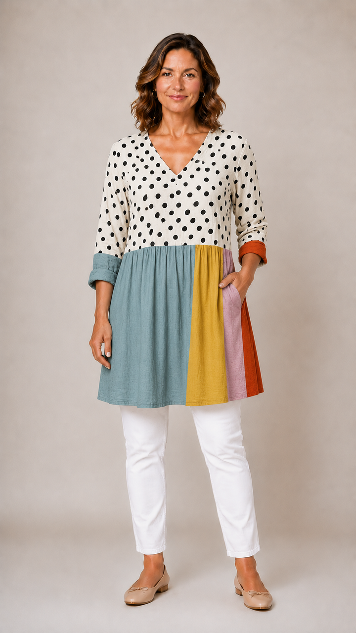 Raelene | Long Blouse with V-Neck