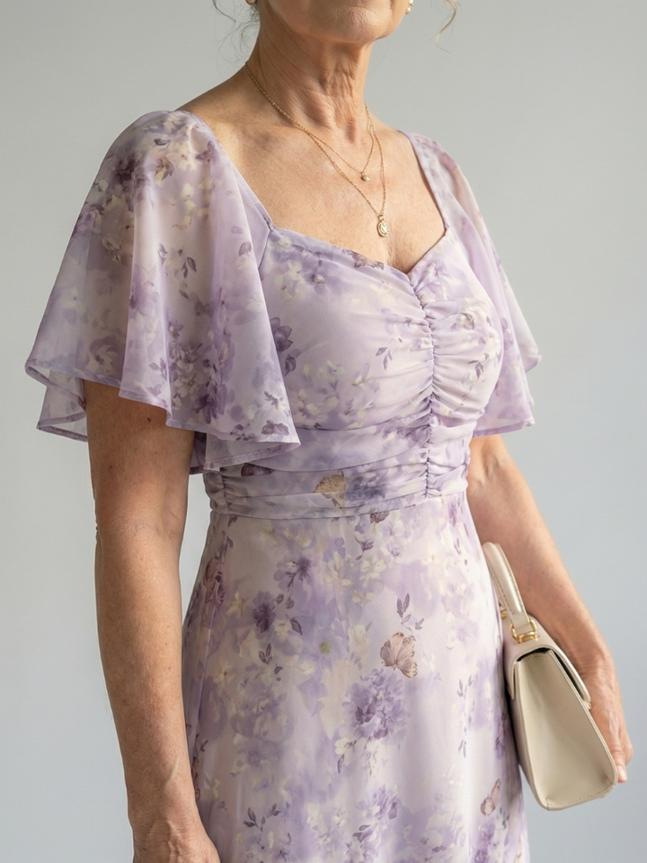 Lucrezia | Flutter Sleeve Midi Dress