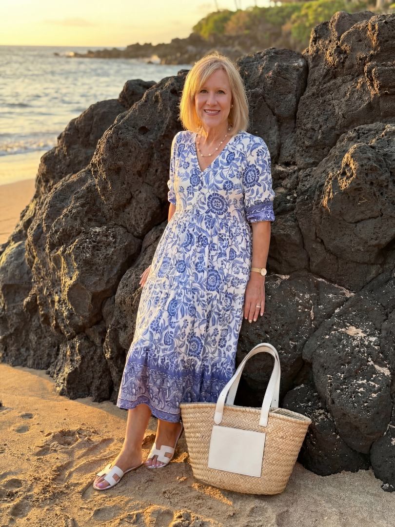 Hetty | Porcelain Midi Dress