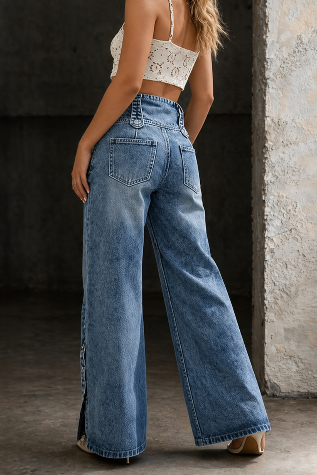 Loretta | High-Waist Slit Jeans