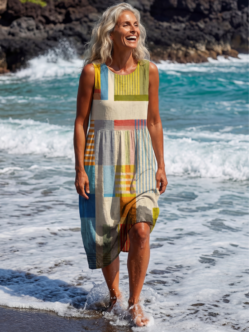 Melody | Painted Block Midi Dress
