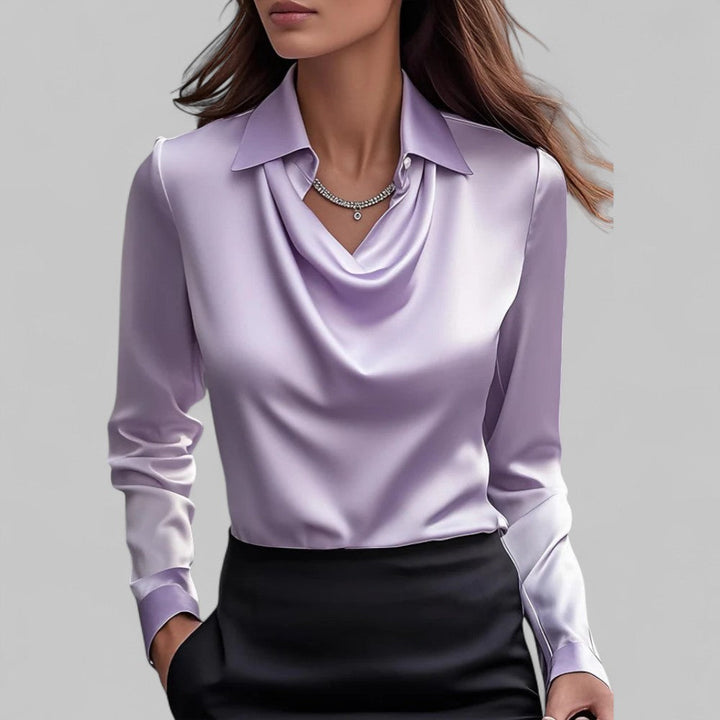 Gilly | Draped Satin Blouse