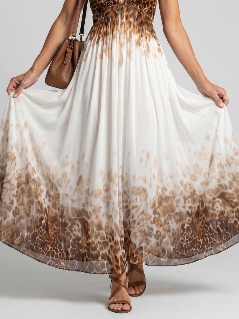 Hazel | Pleated White Midi Dress