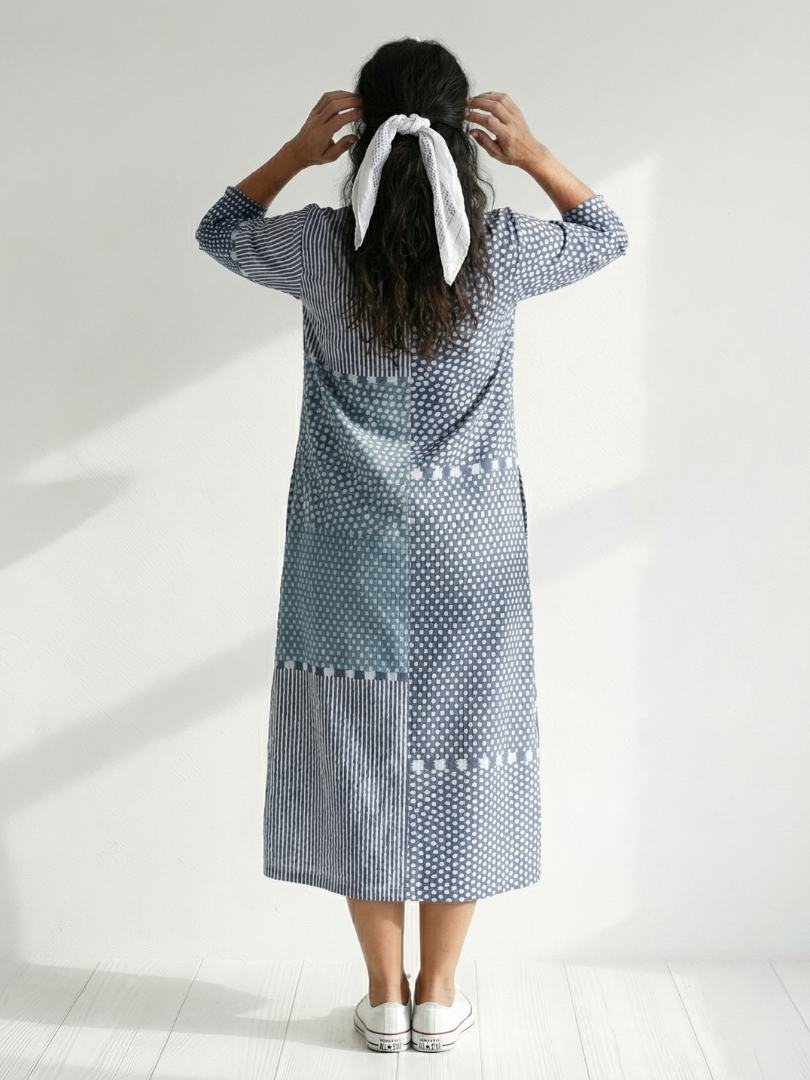 Libby | Fit Patchwork Midi Dress