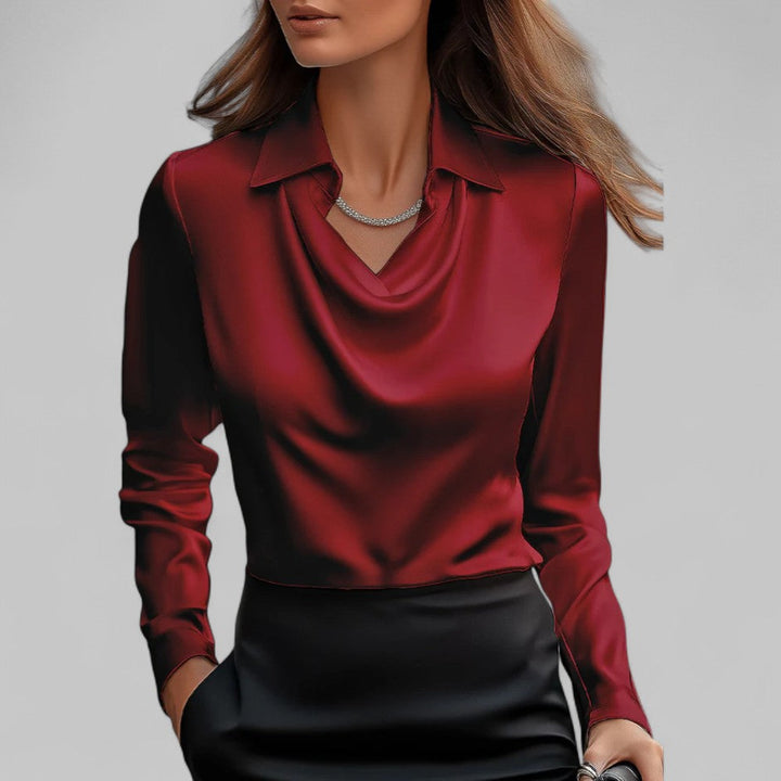 Gilly | Draped Satin Blouse