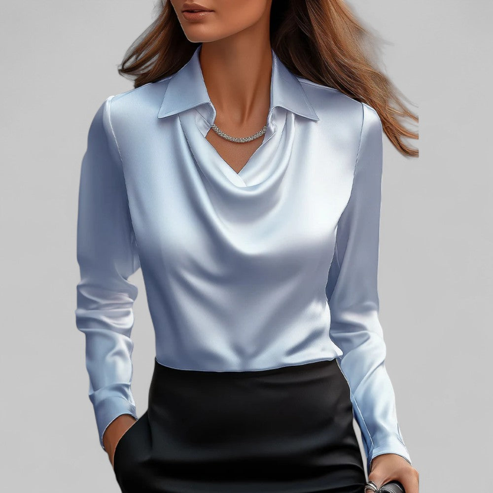 Gilly | Draped Satin Blouse