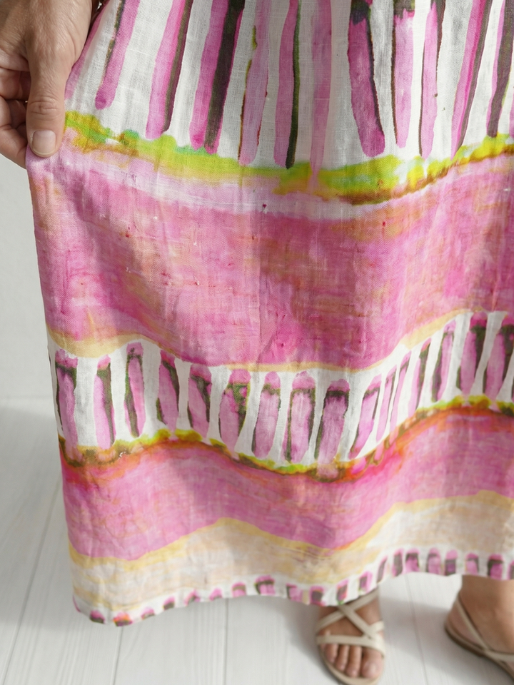 Lois | Easy Flow Patterned Stripe Midi Dress
