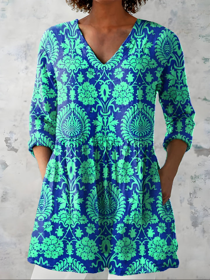 Pamela | Long Blouse with V-Neck