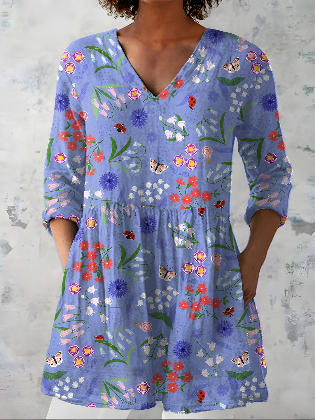 Judith | Long Blouse with V-Neck
