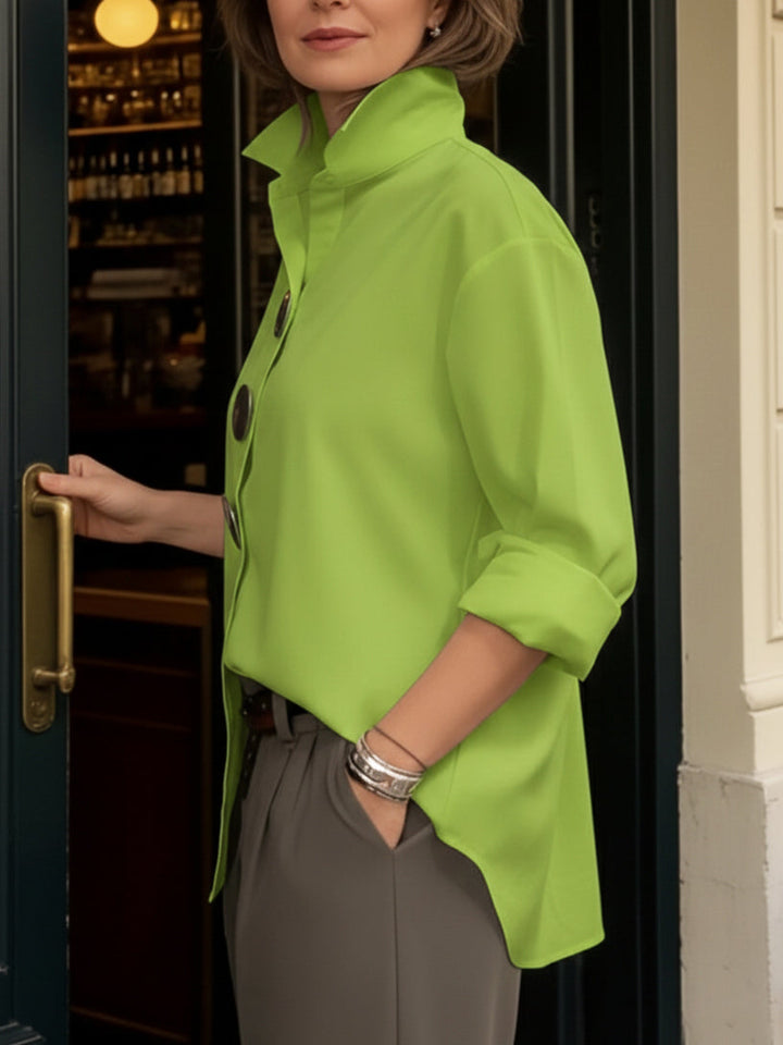 Nerine | Statement Button Stand Collar Blouse