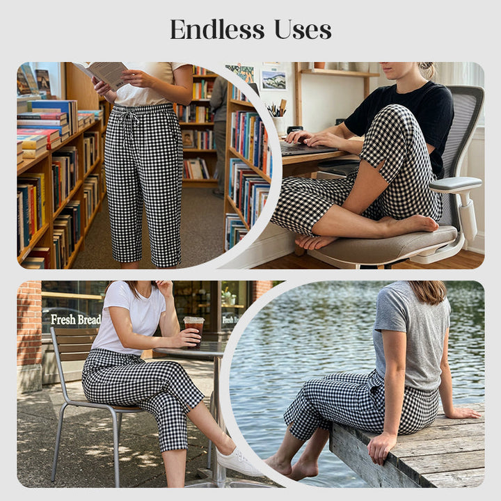 Petula | Relaxed Summer Plaid Capri Pants
