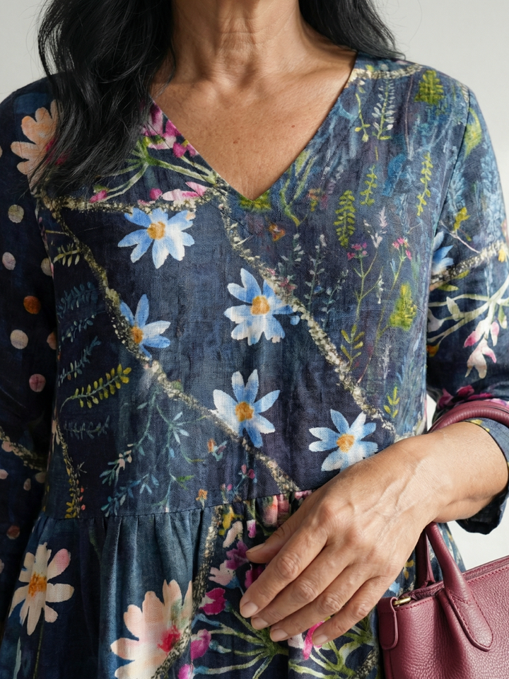 Iris | Easy Gather Floral Midi Dress