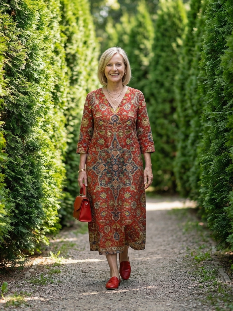 Agnes | Ease Patchwork Midi Dress