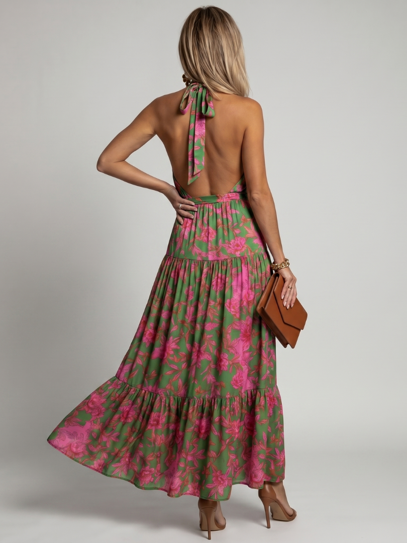 Frances | Draped Halter Midi Dress