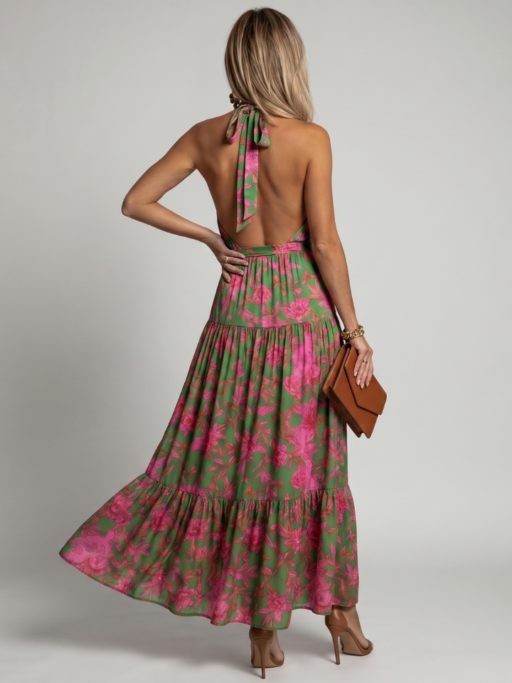 Frances | Draped Halter Midi Dress