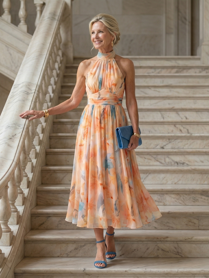 Mackenzie | Soft Halter Midi Dress