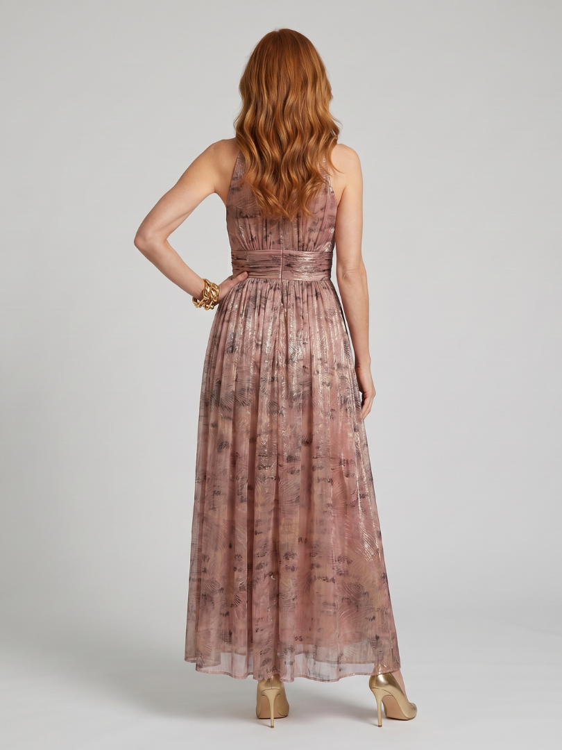 Janice | Textured Finish Sleeveless Midi Dress