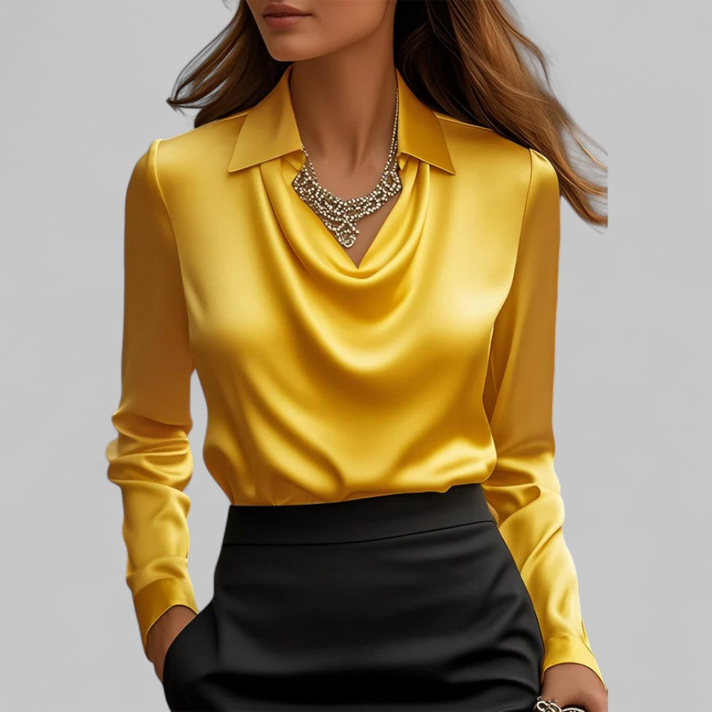 Gilly | Draped Satin Blouse
