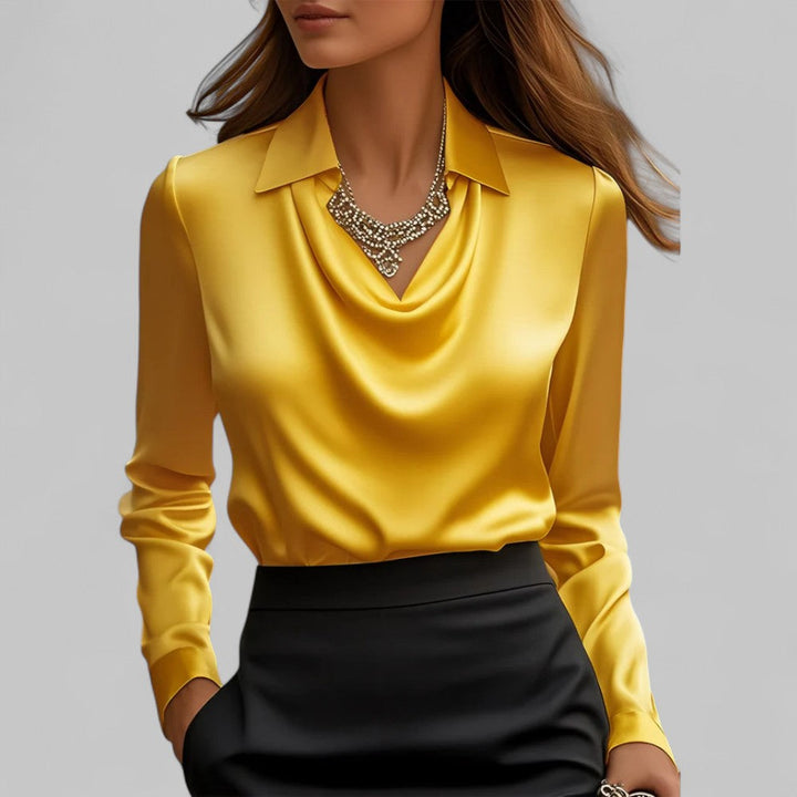 Gilly | Draped Satin Blouse