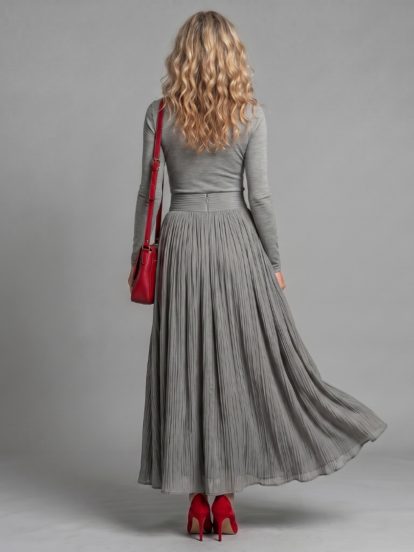 Jenny | Long Sleeve Turtleneck Defined Waist Midi Dress