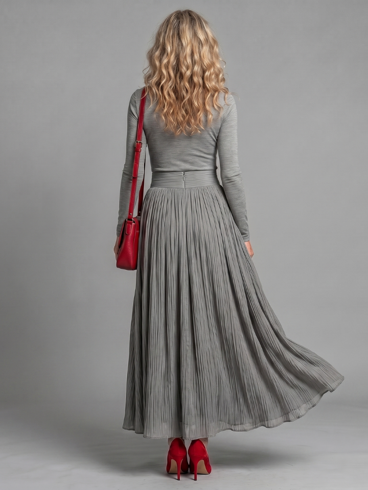 Jenny | Long Sleeve Turtleneck Defined Waist Midi Dress