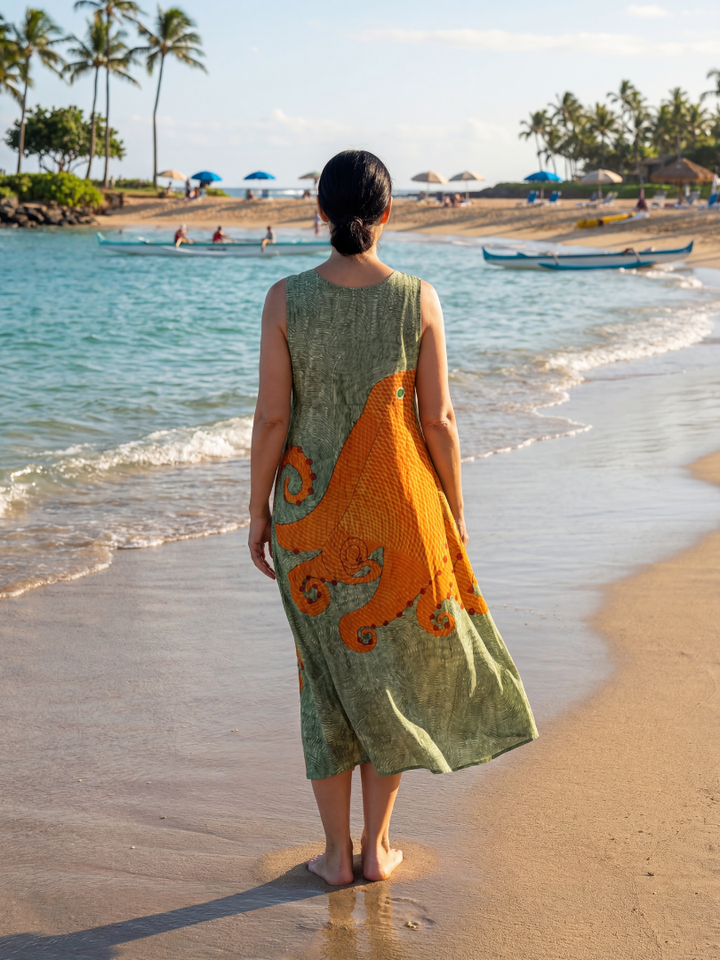 Lettie | Ocean Wave Midi Dress