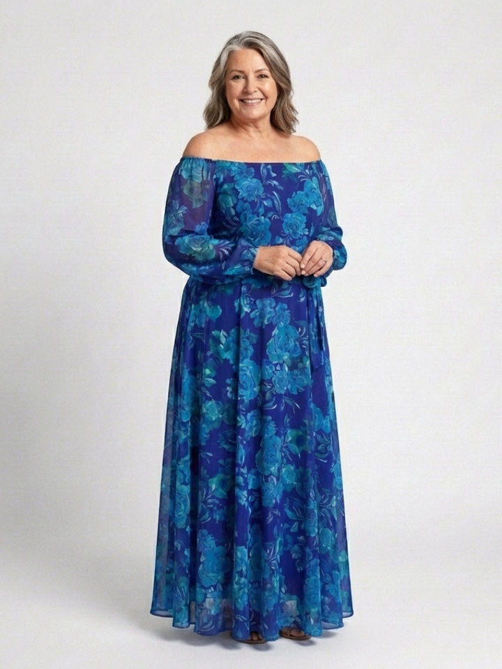 Bonnie | Off Shoulder Floral Maxi Dress