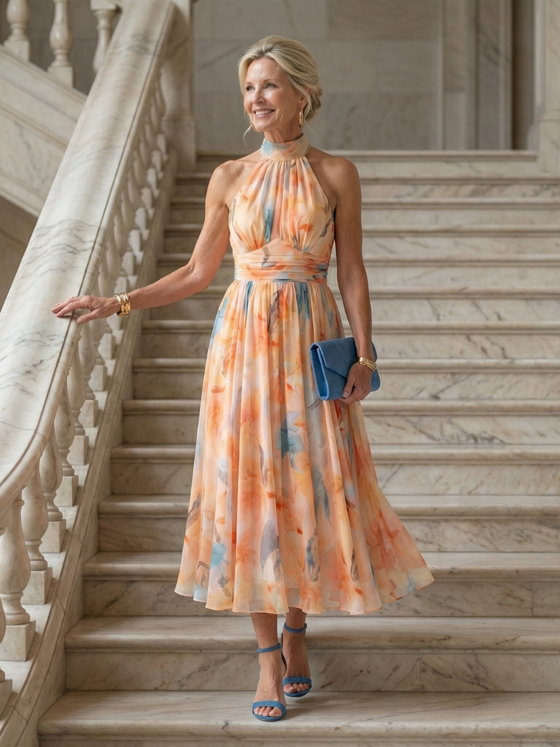 Narelle | Soft Halter Midi Dress
