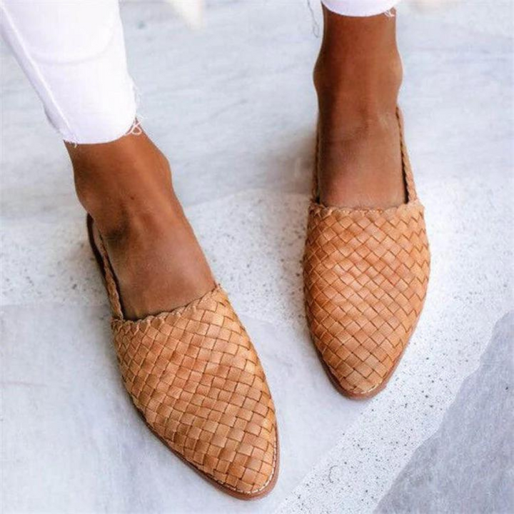 Eliana | Elegant Woven Vegan Leather Ballerinas