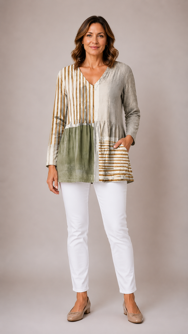 Evelyn | Long Blouse with V-Neck