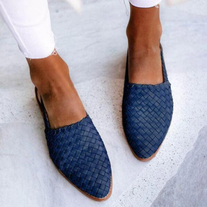 Eliana | Elegant Woven Vegan Leather Ballerinas