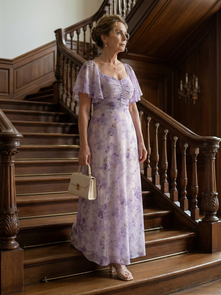 Lucrezia | Flutter Sleeve Midi Dress