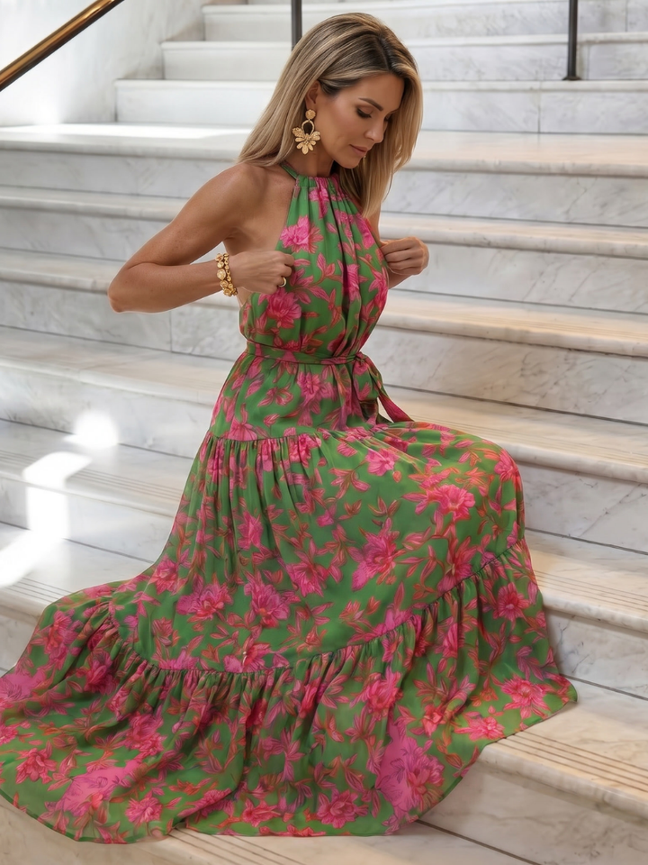 Frances | Draped Halter Midi Dress