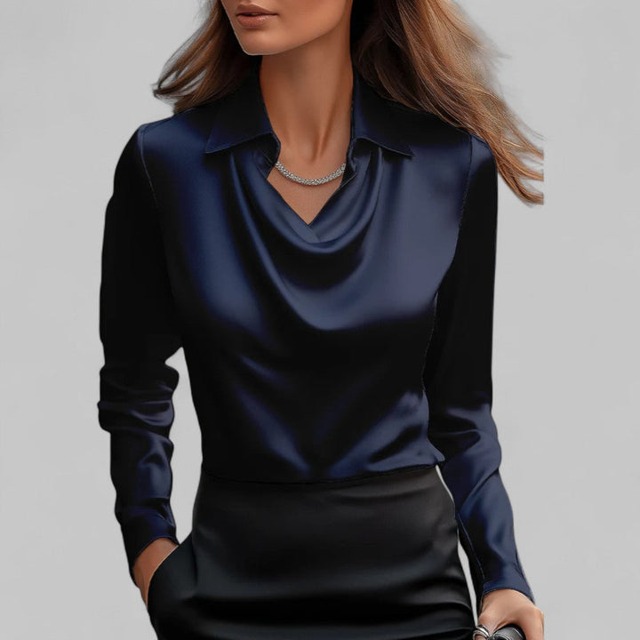 Gilly | Draped Satin Blouse