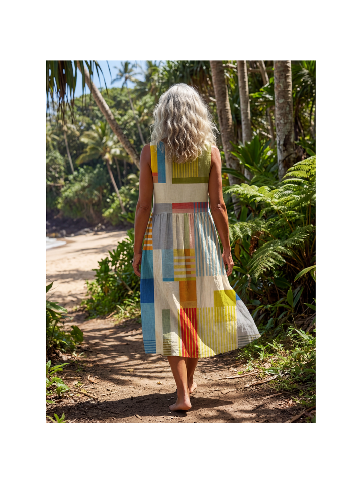 Melody | Painted Block Midi Dress