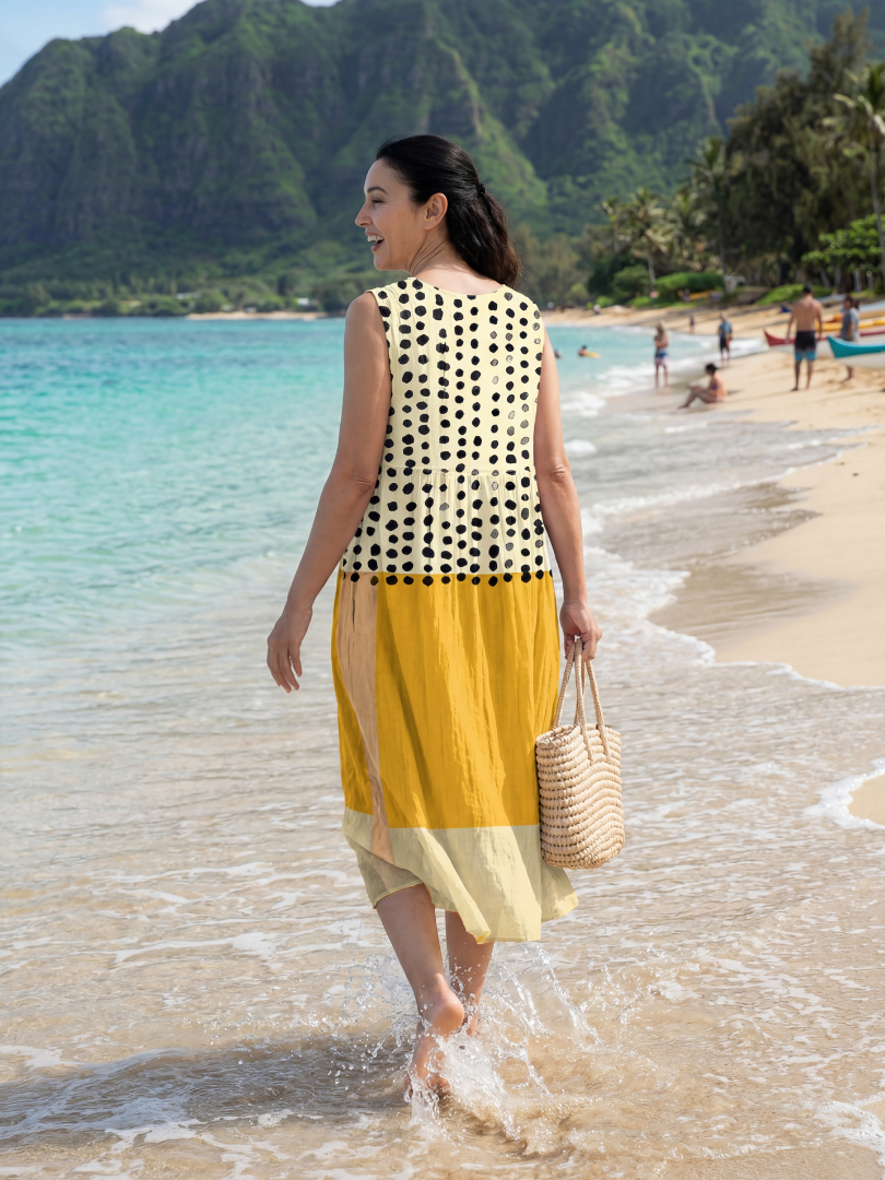 Inga | Garden Dot Midi Dress