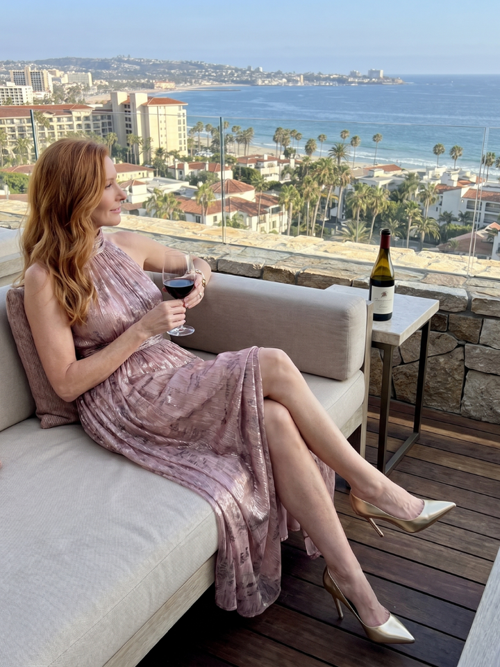 Janice | Textured Finish Sleeveless Midi Dress