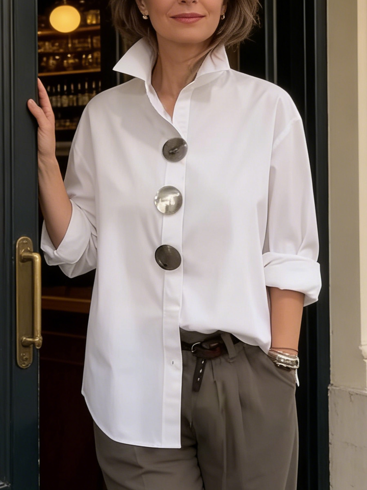 Nerine | Statement Button Stand Collar Blouse