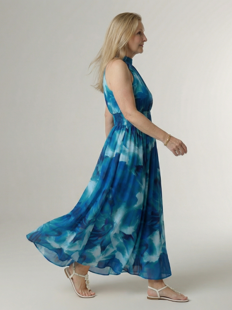 Angela | Gathered Halter Midi Dress