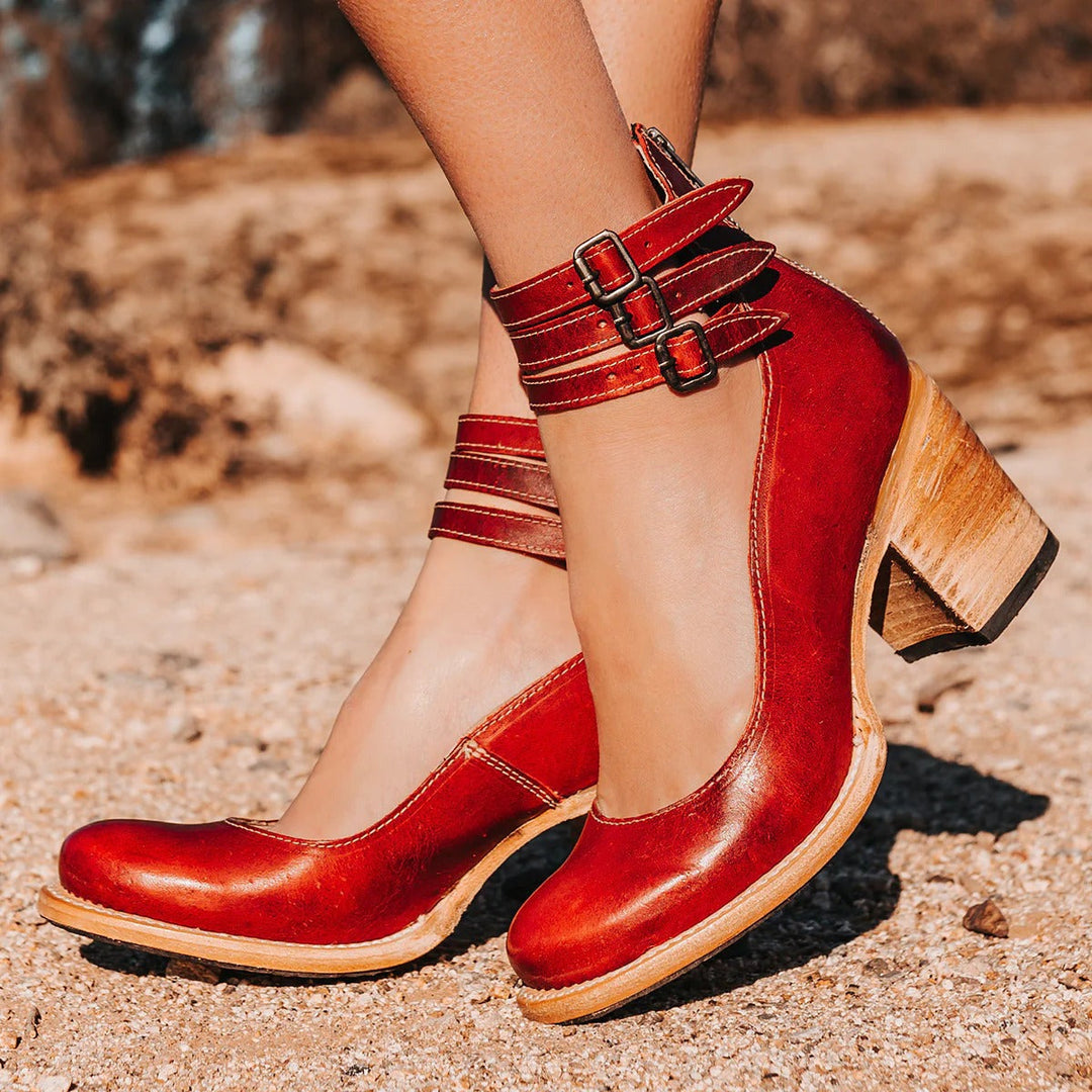 Annabel | Buckle Strap Block Heel