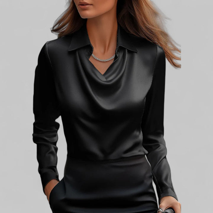 Gilly | Draped Satin Blouse