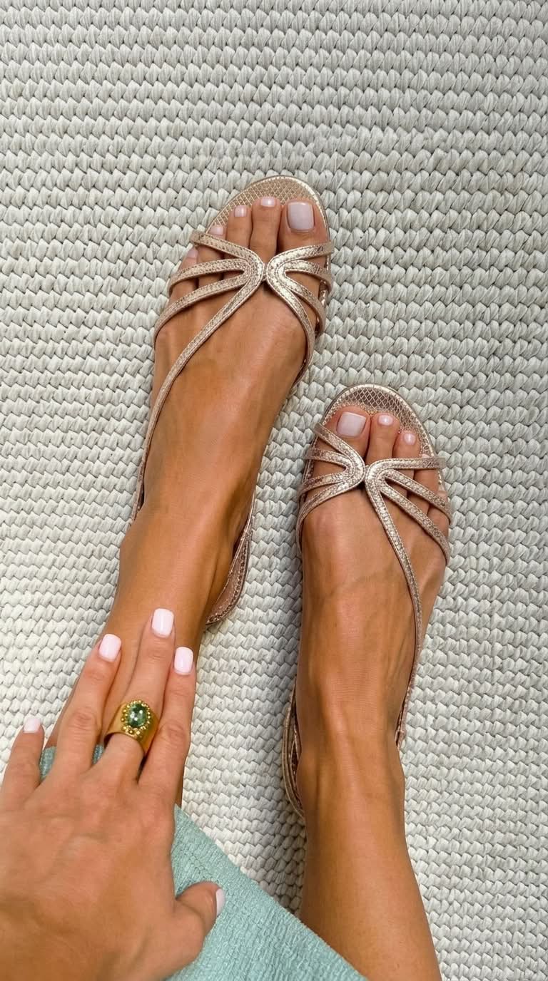 Ilaria | Golden Sandals Summer Elegance