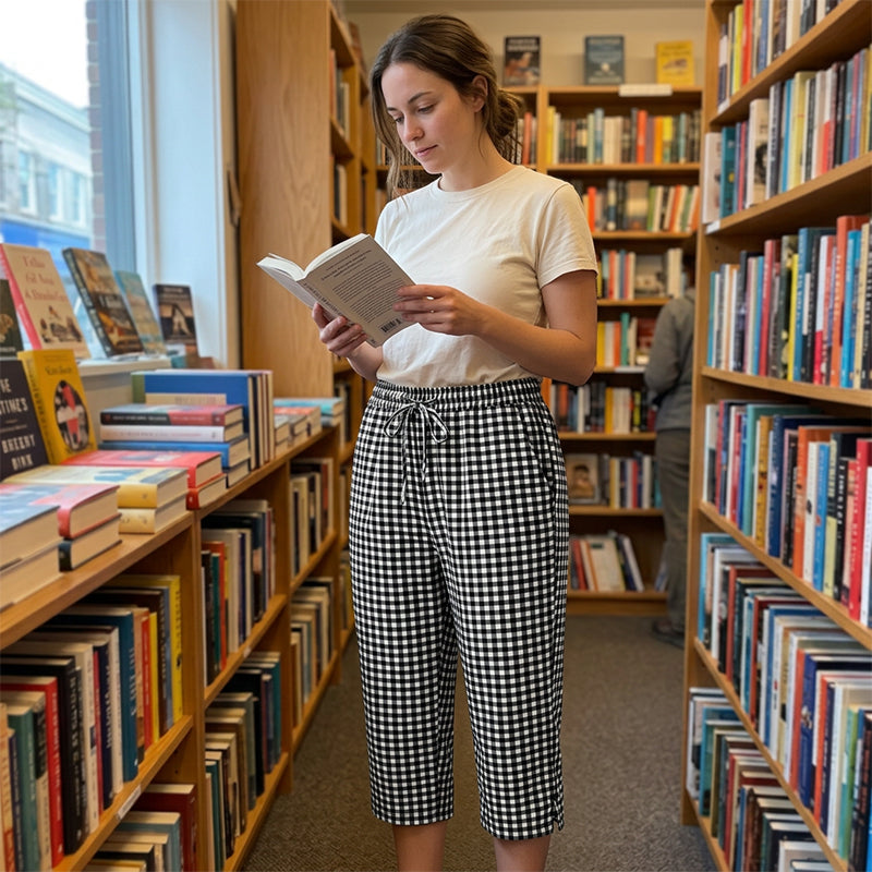 Petula | Relaxed Summer Plaid Capri Pants