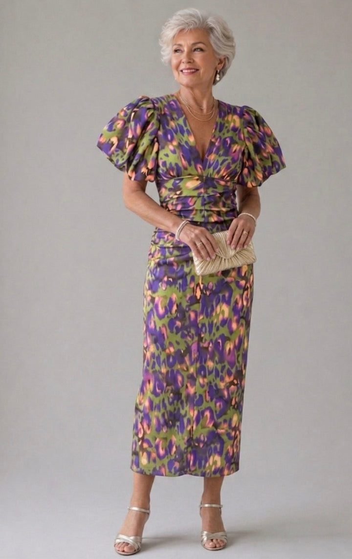 Nell | Vivid Pleated Midi Dress